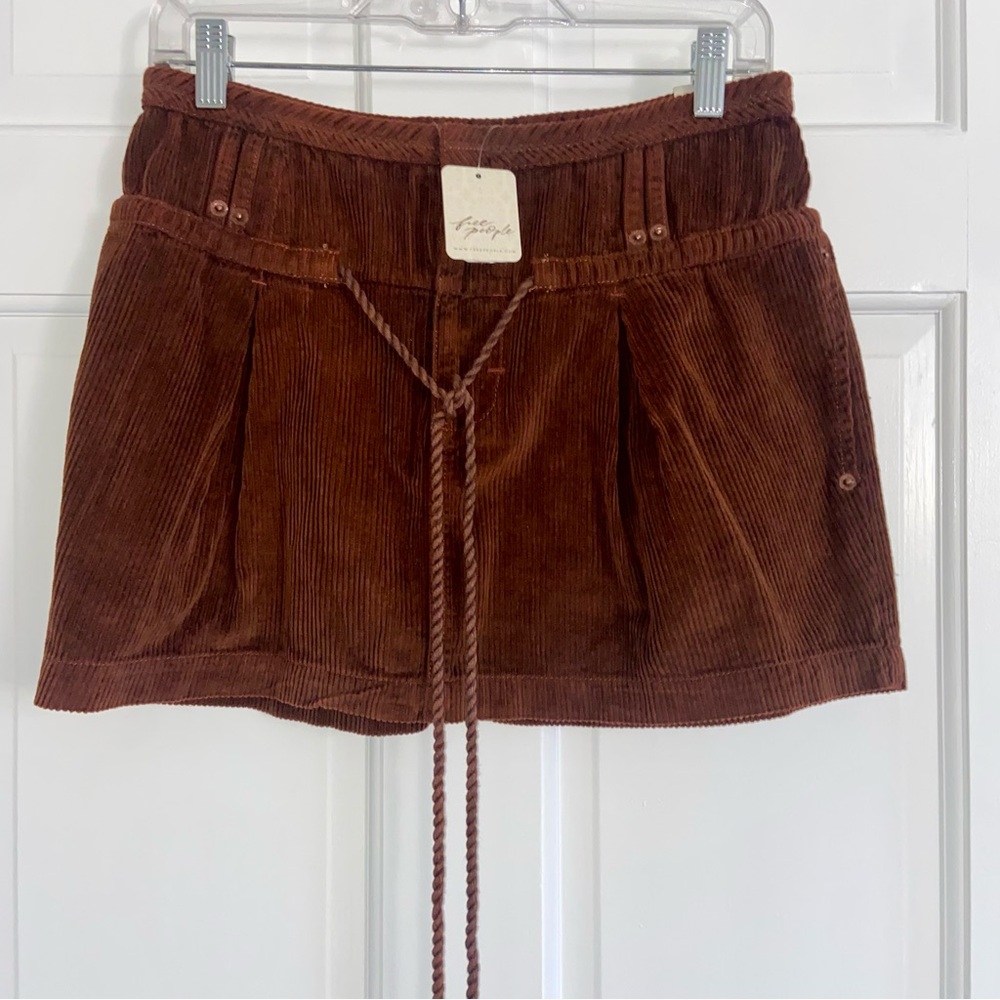 We The Free -  Brown Corduroy Mini Skirt